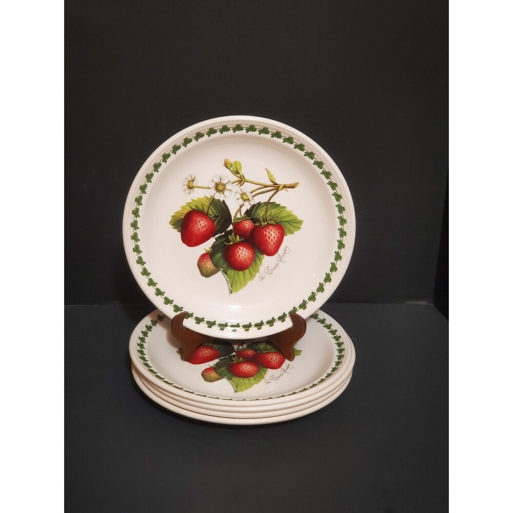 Portmeirion Strawberry Fair Dinner Plates Elsanta Discontinued England Lot Of 5